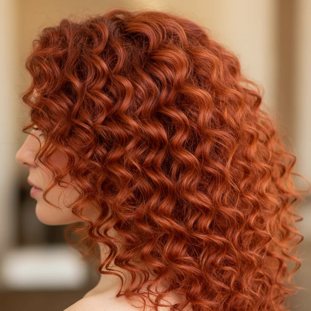 Prachtig koper rood krullend haar